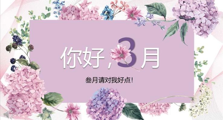 小清新花卷花瓣風(fēng)格工作總結(jié)匯報小清新ppt模板