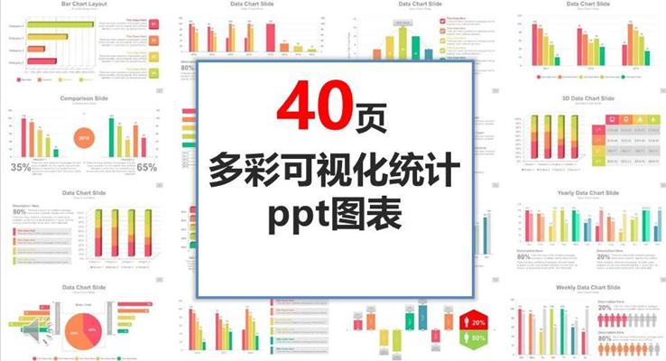 PPT素材40頁(yè)多彩可視化統(tǒng)計(jì)ppt圖表合集