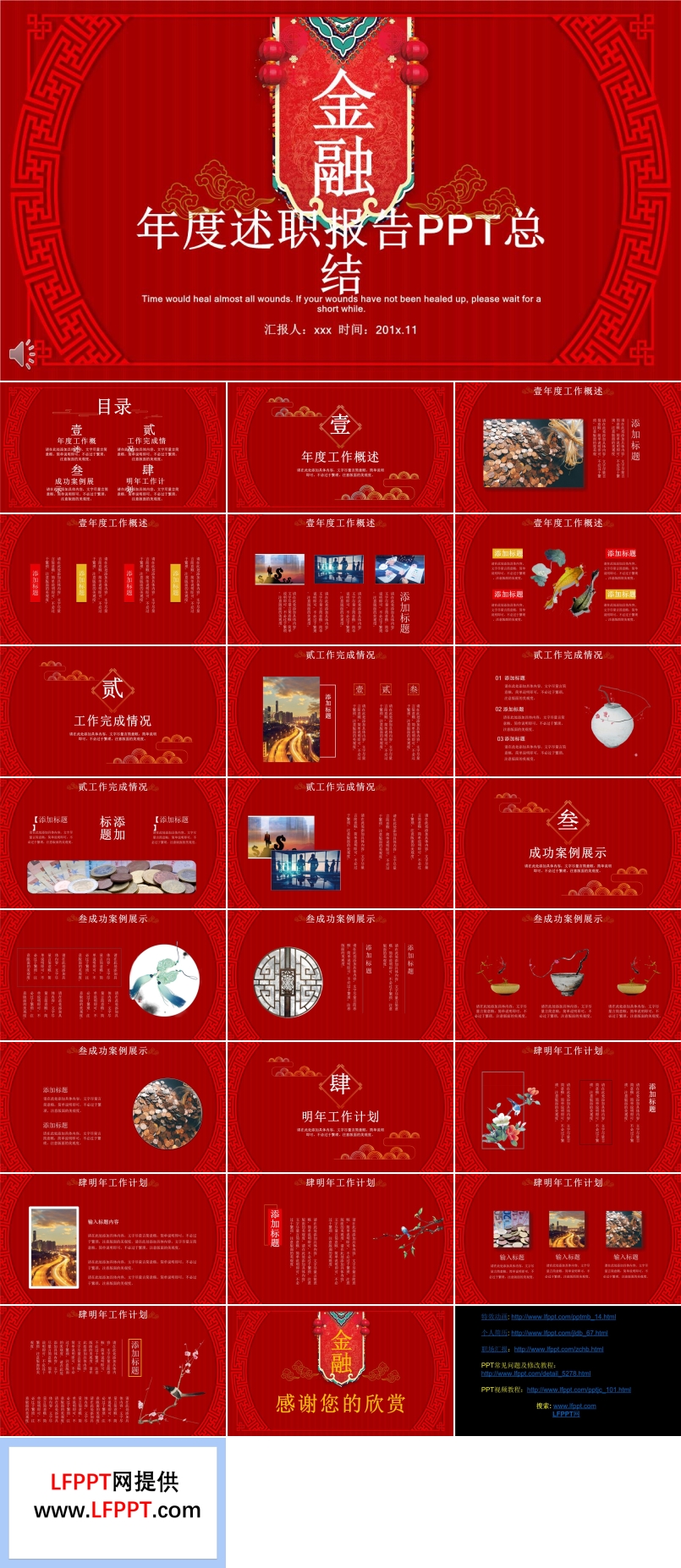 金融工作年度述職報(bào)告PPT模板