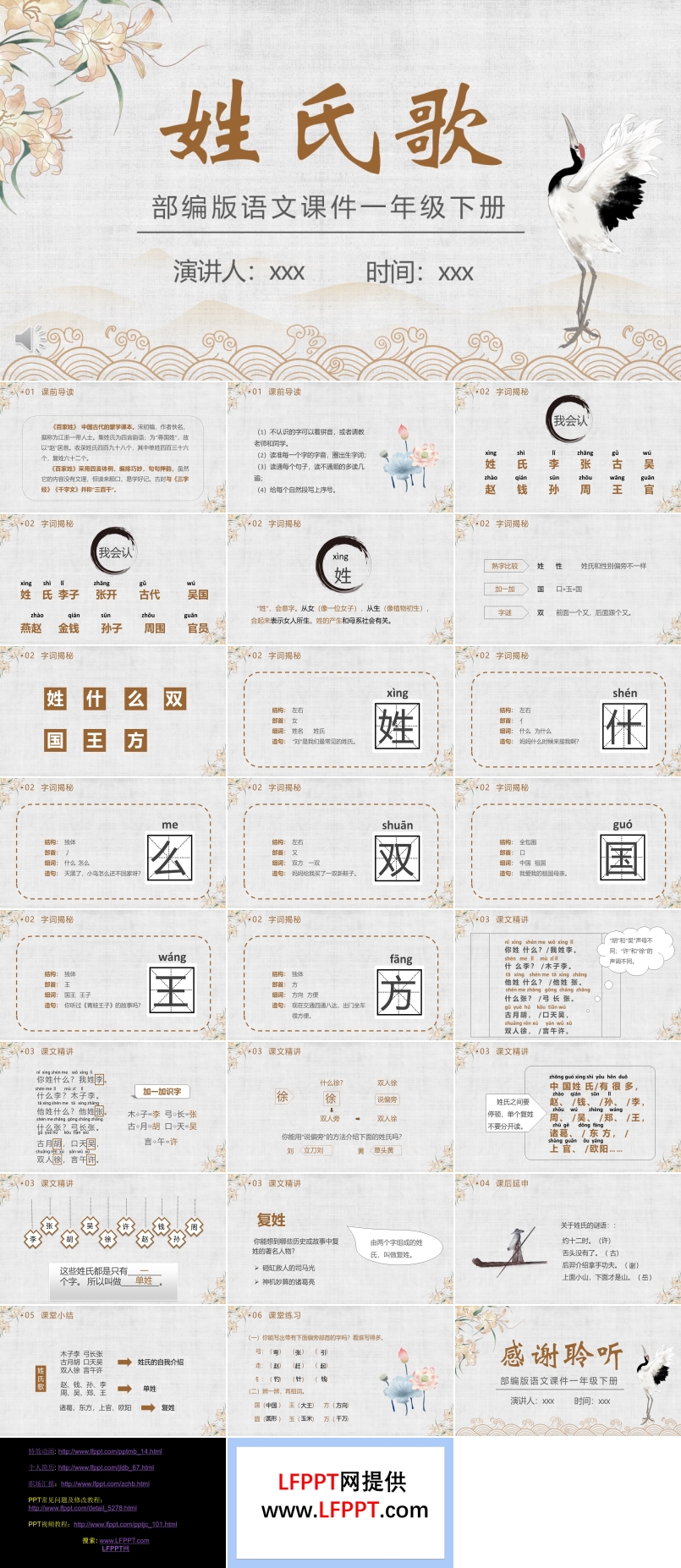 部編版一年級(jí)語(yǔ)文下冊(cè)姓氏歌課件PPT