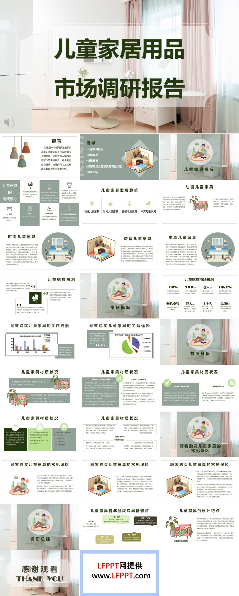 兒童家具用品市場調研報告PPT動態(tài)模板