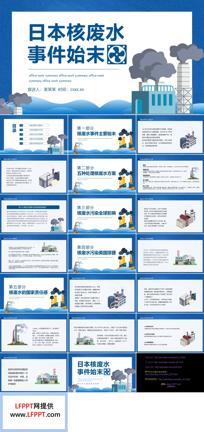 日本核廢水事件始末PPT動(dòng)態(tài)模板