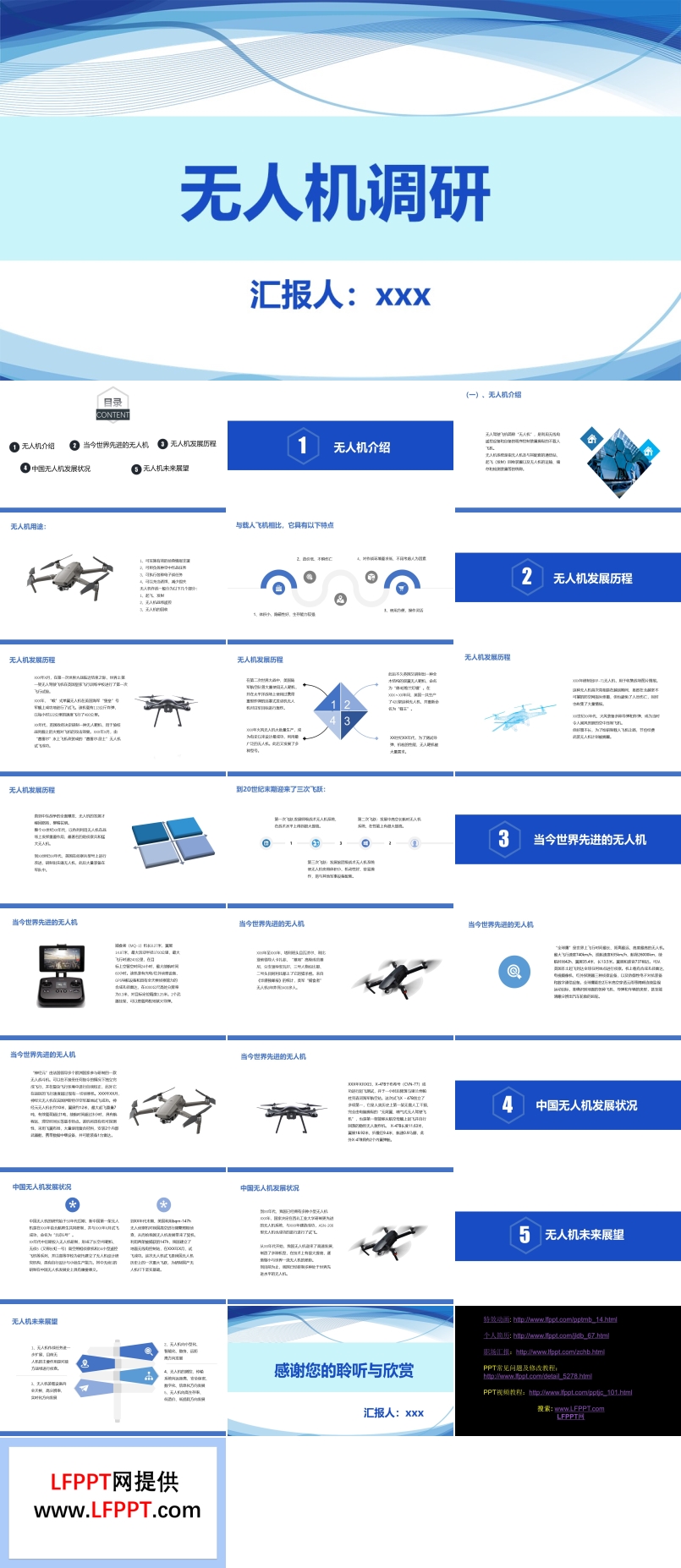 無人機(jī)調(diào)研分析報(bào)告PPT動態(tài)模板