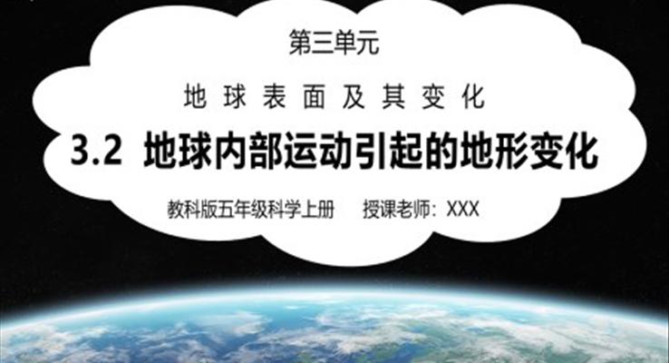 教科版五年級(jí)科學(xué)上冊(cè)第三單元地球表面及其變化-地球內(nèi)部運(yùn)動(dòng)引起的地形變化PPT課件