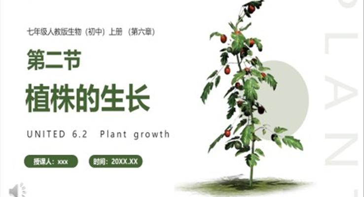 植株的生長課件PPT模板部編版七年級生物上冊